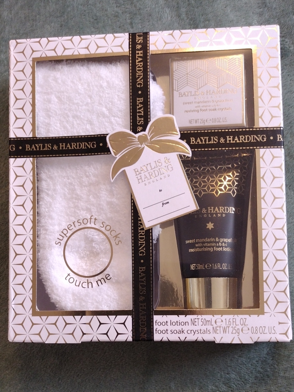 Baylis & Harding White Supersoft Socks & Foot Care Gift Set